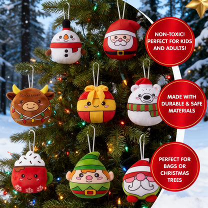 Plush Ornament Countdown Calendar with 24 Hanging Santa Reindeer and Snowman Toys