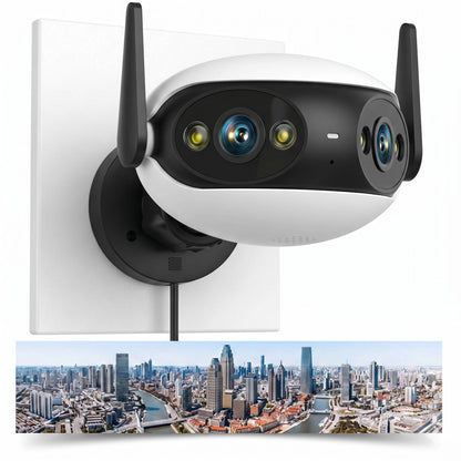 4K 8MP Outdoor WiFi Security Camera 180 Degree, Panoramic Night Vision Motion Detection Surveillance Camera
