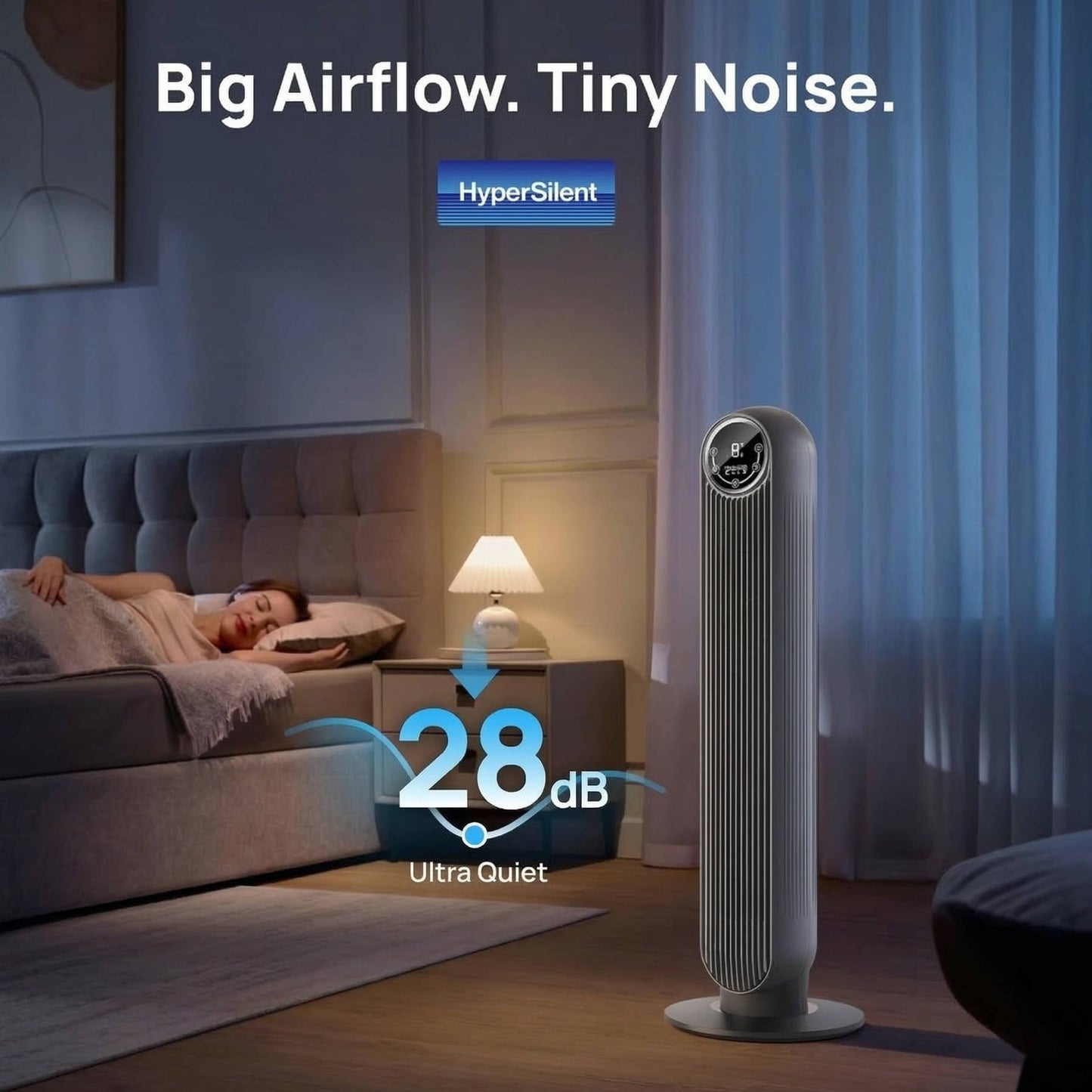 Portable Ac Unit Air Conditioner for Home & Office, Bladeless Air Cooler Tower Fan, Ultra Quiet, 8 Speeds, 4 Modes