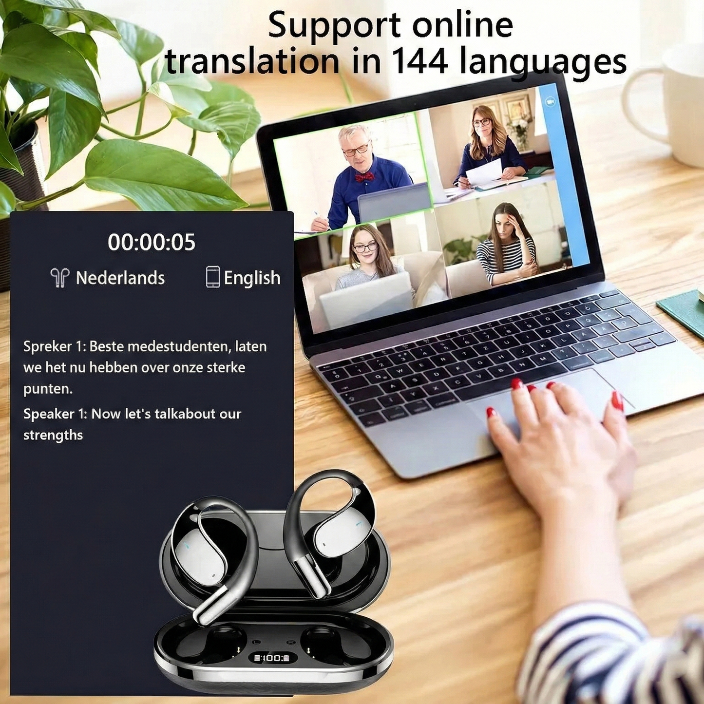 2026 Translation Earbuds, 144 Languages Real Time Translator, HiFi Sound, Fit for Android and iOS