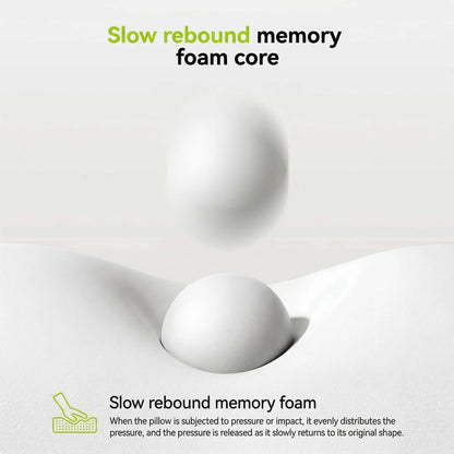 Cervical Memory Foam Neck Pillow, Ergonomic Cooling Support for Side & Back Sleepers with Adjustable Ice Silk Case