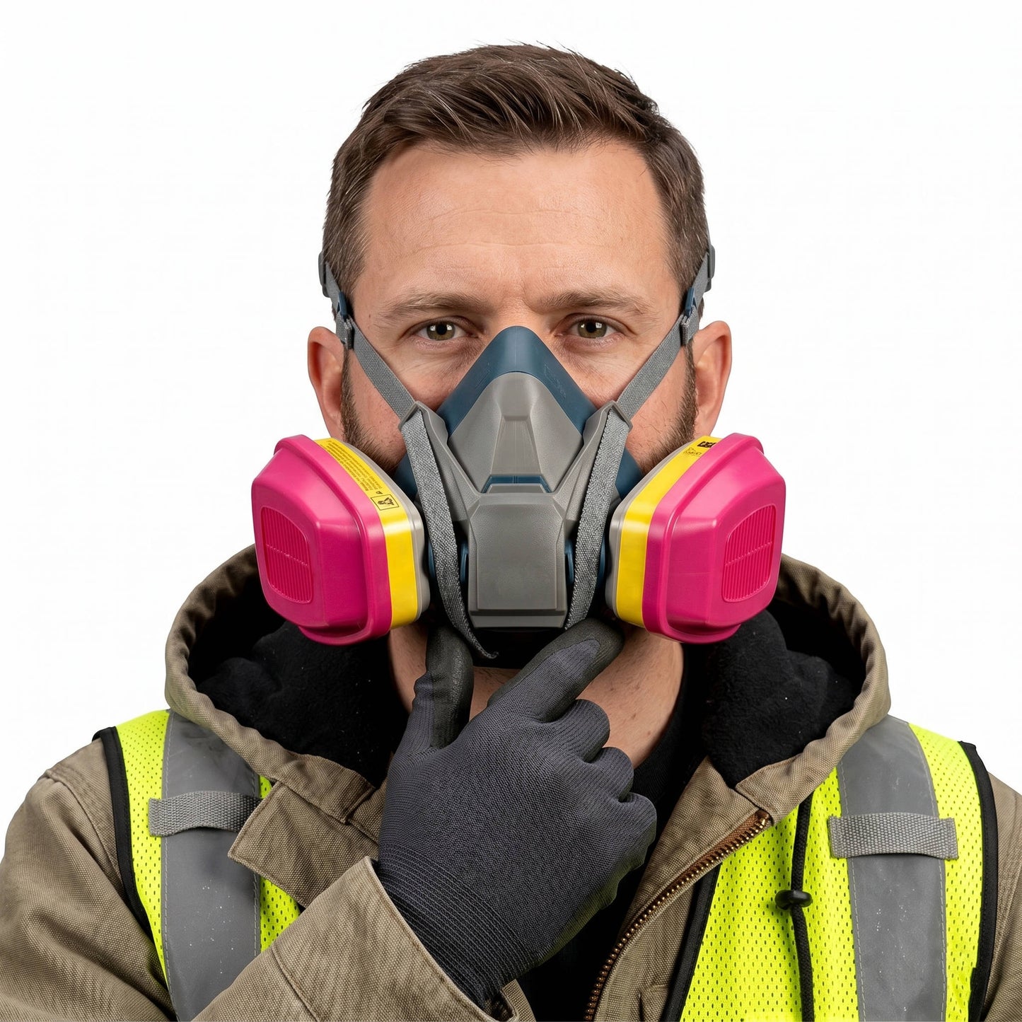 Multi-Purpose Reusable Respirator Mask with Quick Latch, NIOSH 60923 OV/AG/P100 Cartridge, Size Medium