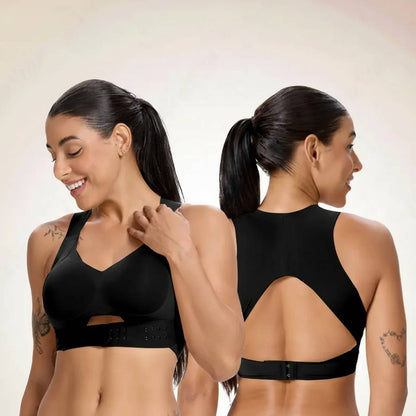 Women's Postural Correction Wireless Sports Bra, Full Coverage Breathable Yoga Bra with Non Removable Cups
