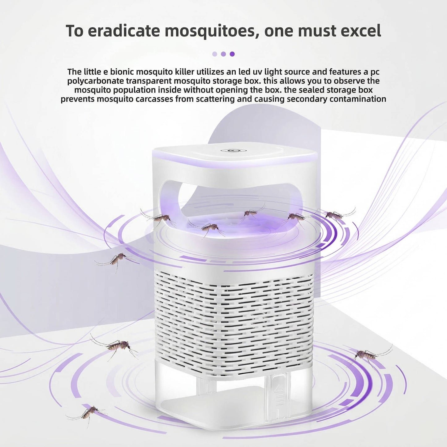 UV Mosquito Bug Trap Zapper with Auto Suction to Catch Bug Mosquito Moths Gnats, Indoor