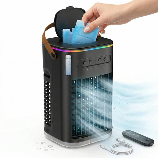 Air Conditioner Portable Ac Unit, Evaporative Air Cooler with 1.2L Water Tank, Personal Air Cooler with Remote