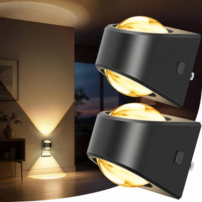 Plug in Night Light, LED Projector Night Light for Kids and Adults, Soft White for Bedroom, 2 Pack