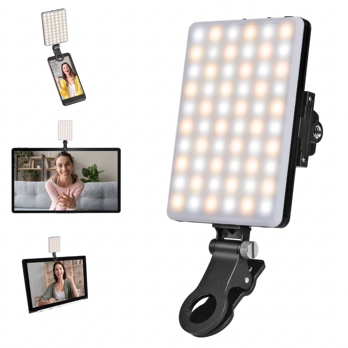 Video Conference Fill Light, Portable Selfie Ring Light, 3 Light Modes for Phone, iPhone, Webcam & Laptop