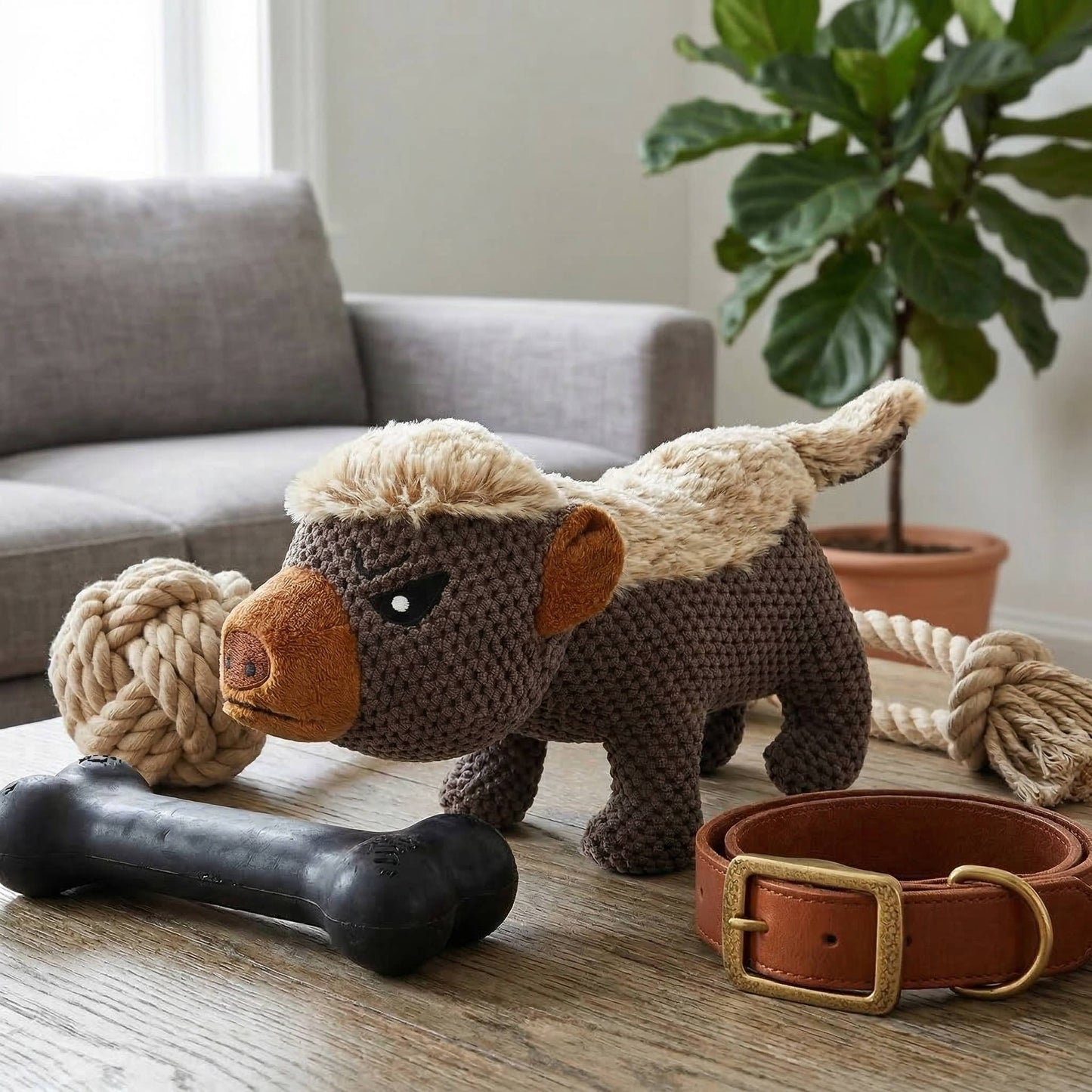 Indestructible Dog Plush Toys for Aggressive Chewers for for Medium and Large Breed