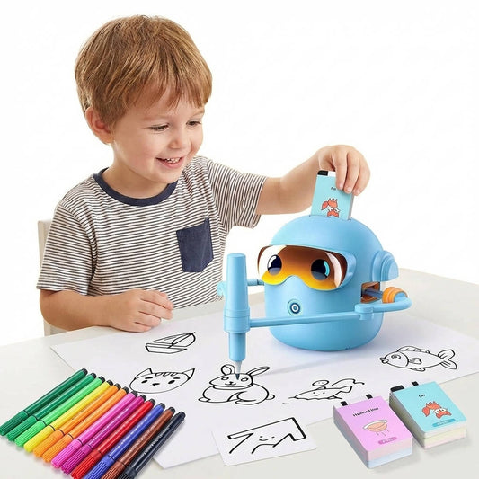 Kids Drawing Robot with 100 Cards and Markers Voice Interactive Art Toy STEM Ages 3+
