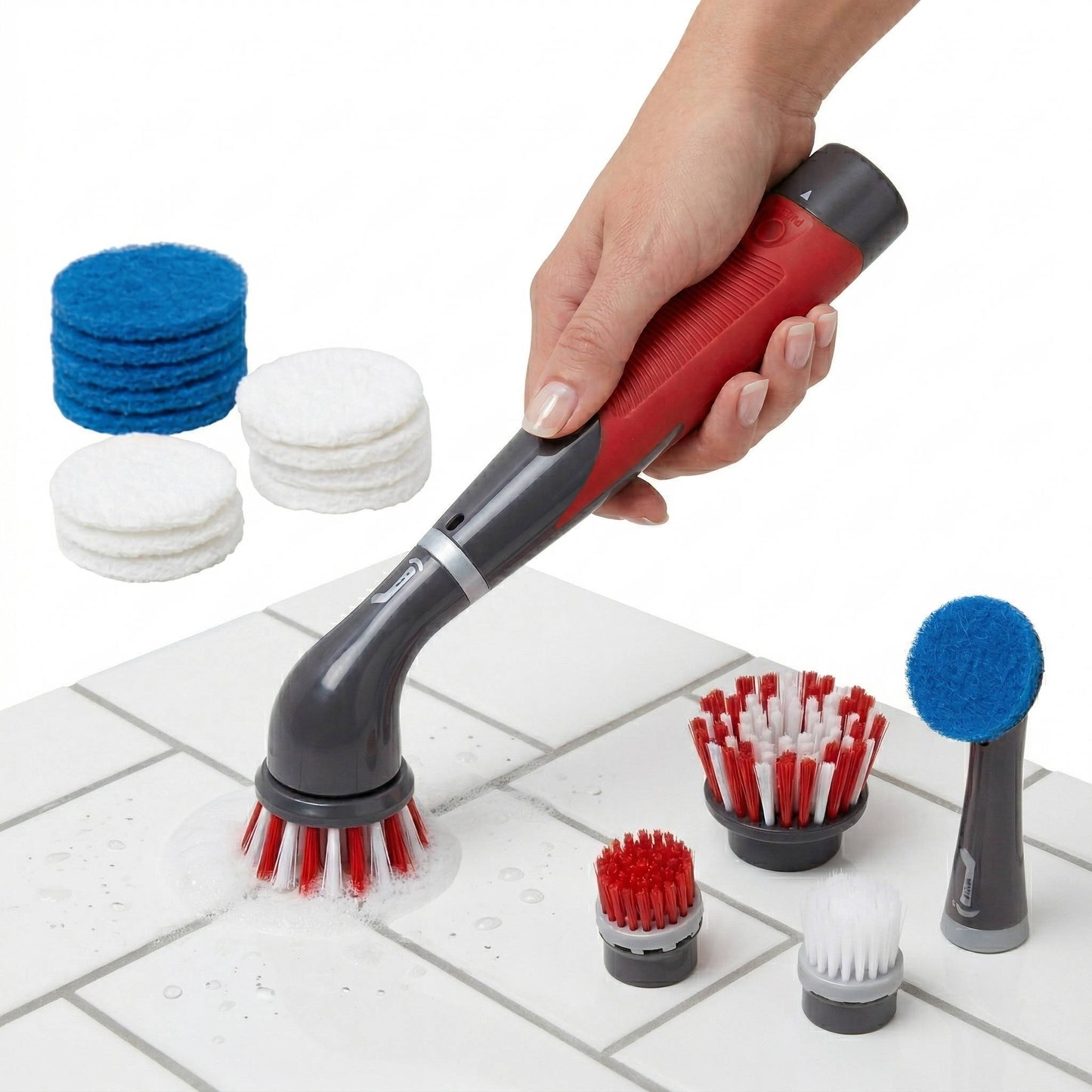 Electric Grout Cleaner Brush, 18 Piece Cordless Scrubber Kit for Tile, Shower, Tub & Bathroom
