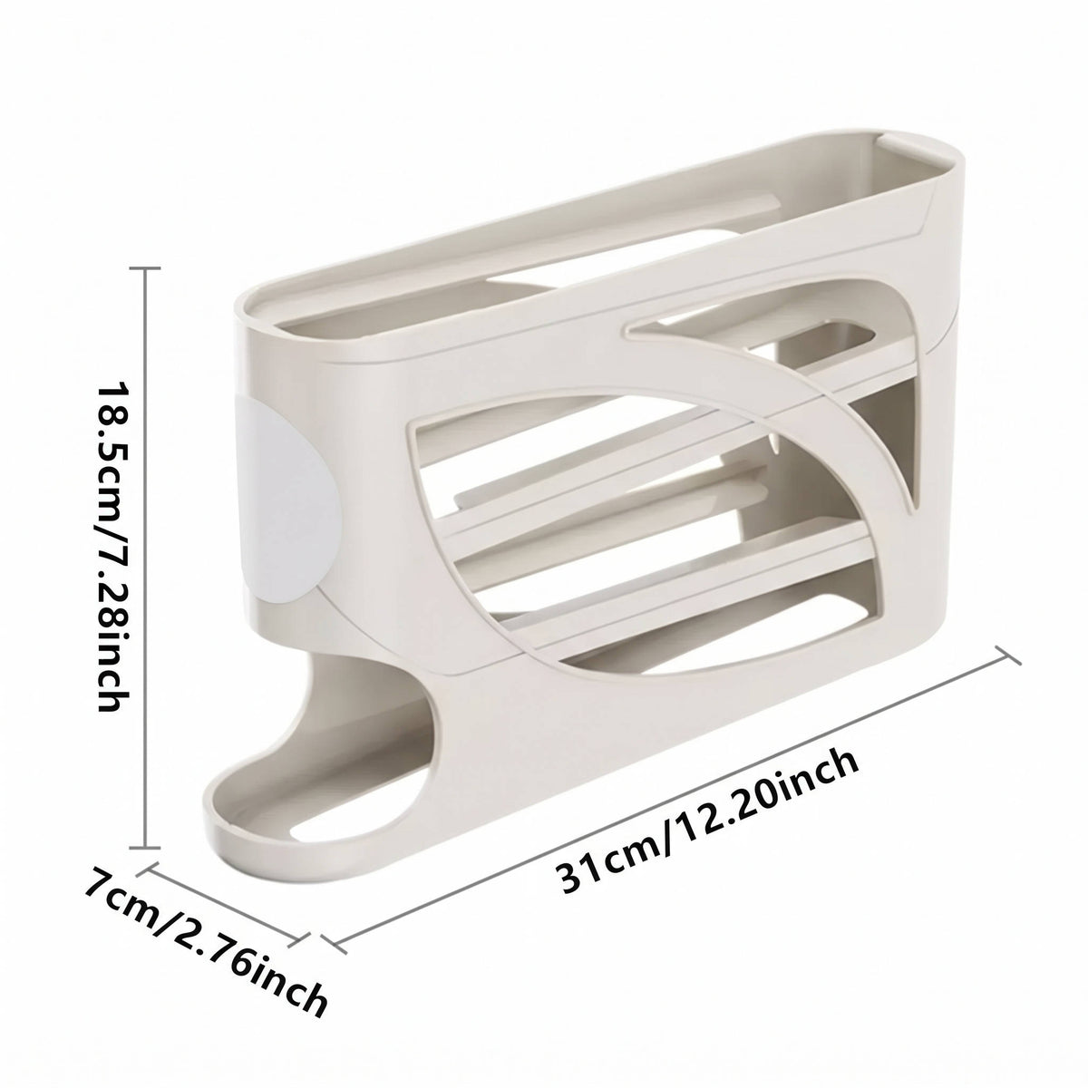 Large Capacity Egg Organizer, Stackable Rolling Storage Tray for Refrigerator, Kitchen Fridge Side Door Space Saving Rack