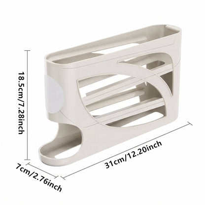 Large Capacity Egg Organizer, Stackable Rolling Storage Tray for Refrigerator, Kitchen Fridge Side Door Space Saving Rack