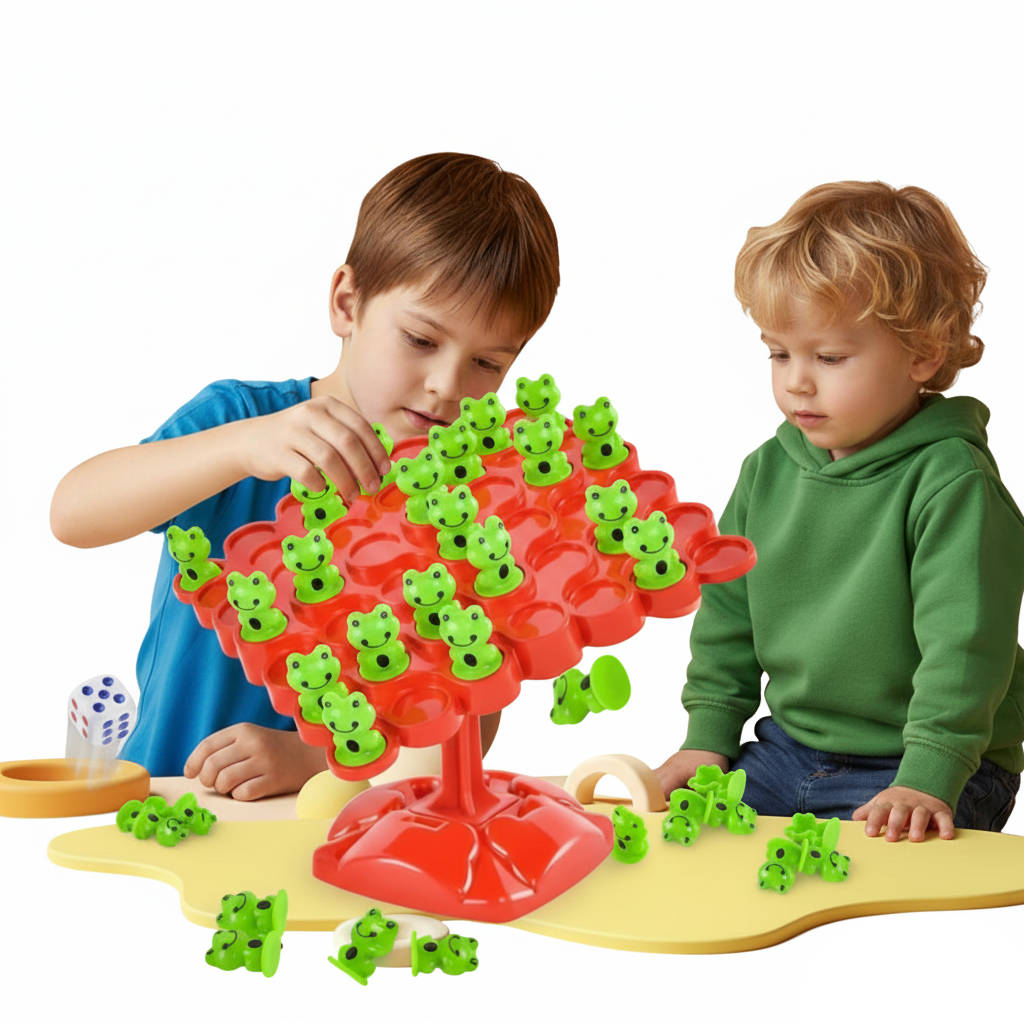 Balance Frog Counting Game with Number Cube and Penalty Card