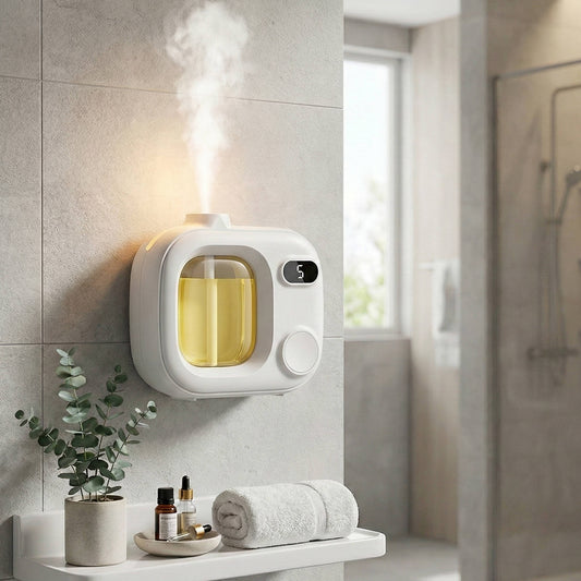 Wall Mounted Smart Automatic Air Freshener for Bathroom & Toilet with Aroma Oil