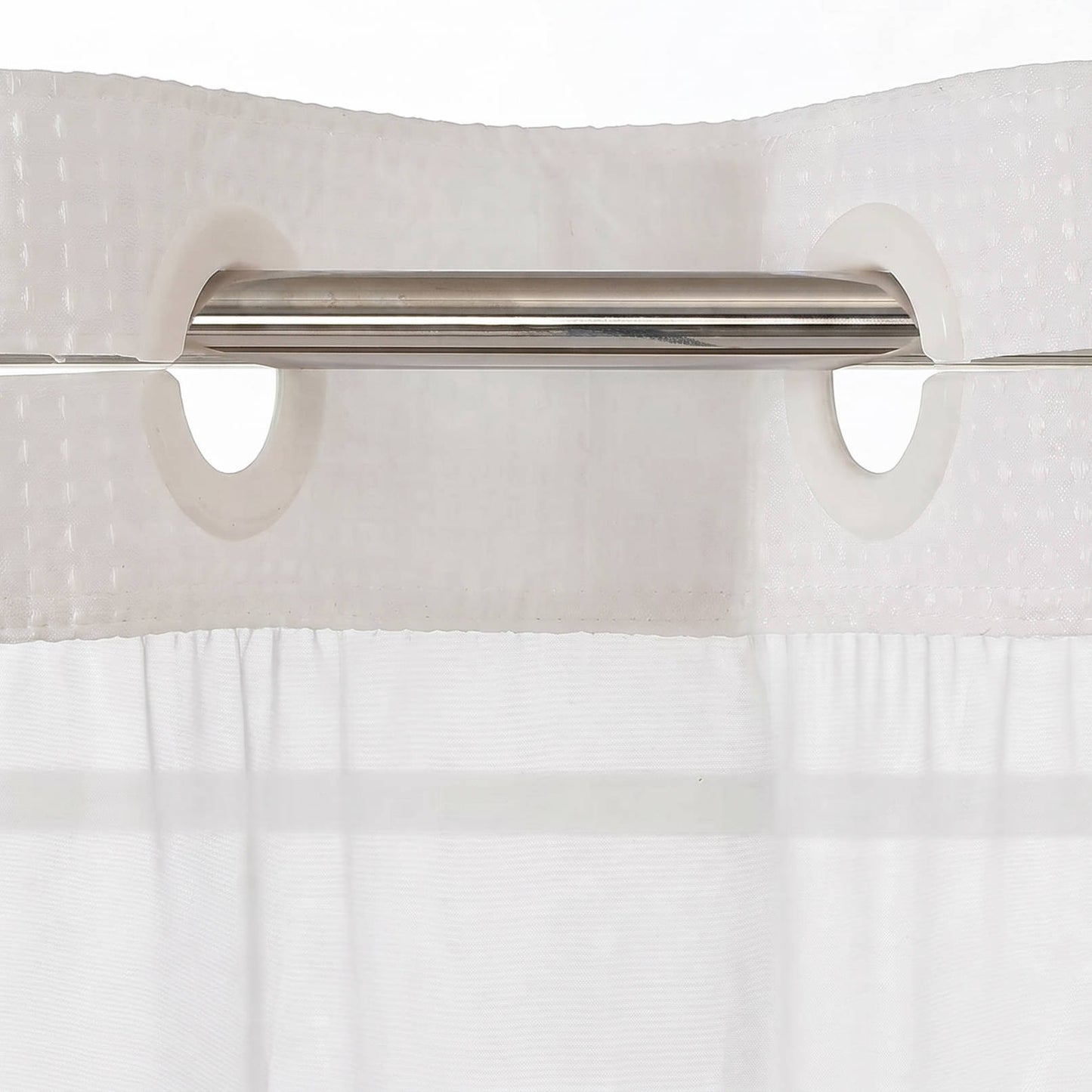No Hooks Polyester Shower Curtain, Textured Shower Curtain with Snap In Fabric Liner, Waterproof Hotel Luxury Bathroom Curtain