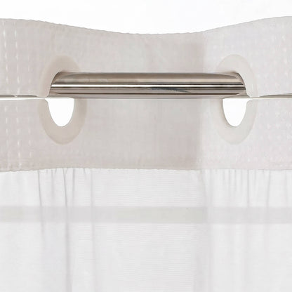 No Hooks Polyester Shower Curtain, Textured Shower Curtain with Snap In Fabric Liner, Waterproof Hotel Luxury Bathroom Curtain