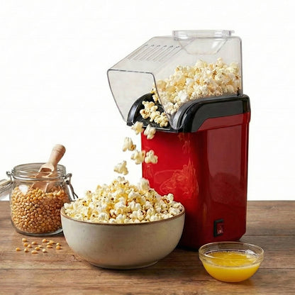 Electric Hot Air Popcorn Maker 1200W Fast Heating Corn Popper for Movie Night & Healthy No Oil Snack