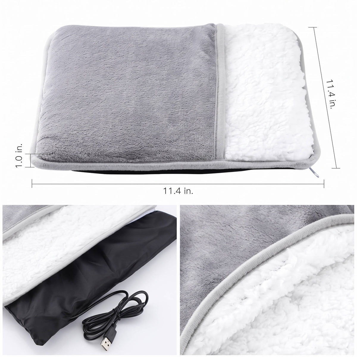 Electric Heated Foot Warmer, Soft Foot Heating Pad for Cozy Warmth at Home