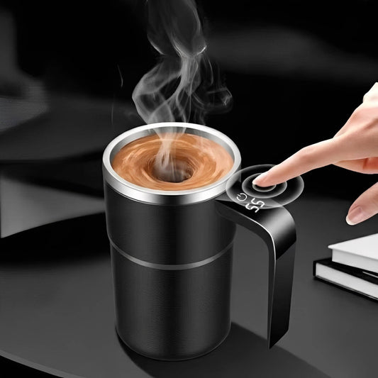 Heated Travel Self Mixing Coffee Mug Waterproof 13 fl oz & USB Rechargeable