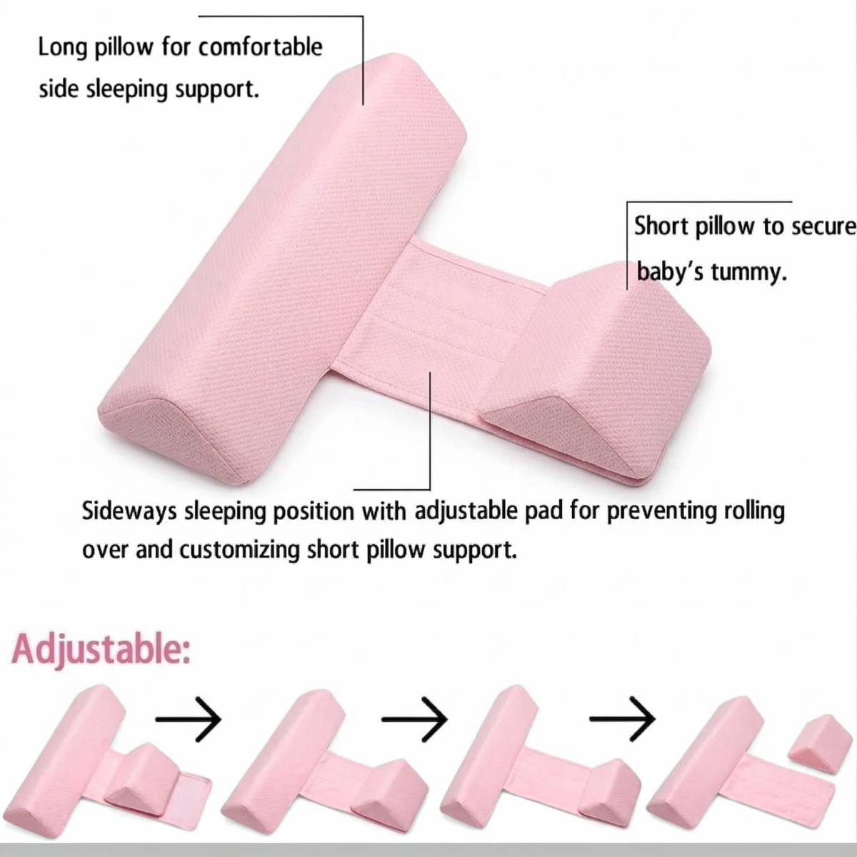 Anti Roll Adjustable Baby Pillow