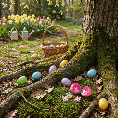 Mini Plastic Easter Eggs with Rubber Erasers 48 Pc Set, Colorful Easter Egg Hunt Fillers for Kids Party Favors