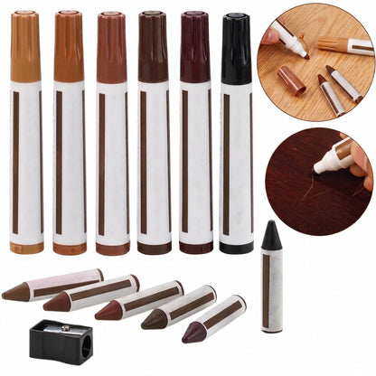 13 Piece Furniture Repair Kit, Wood Touch Up Markers and Wax Sticks with Sharpener for Scratches, Floors, Tables, and Cabinets