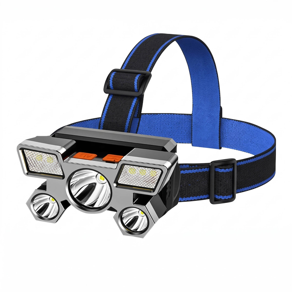 Rechargeable Headlamp, 5 LED Headlight with Portable Working Light for Fishing, Camping & Travel