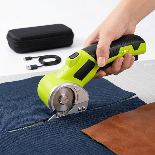 Cordless Rechargeable Electric Scissors, Portable Cutter for Fabric, Cardboard, Carpet & Leather
