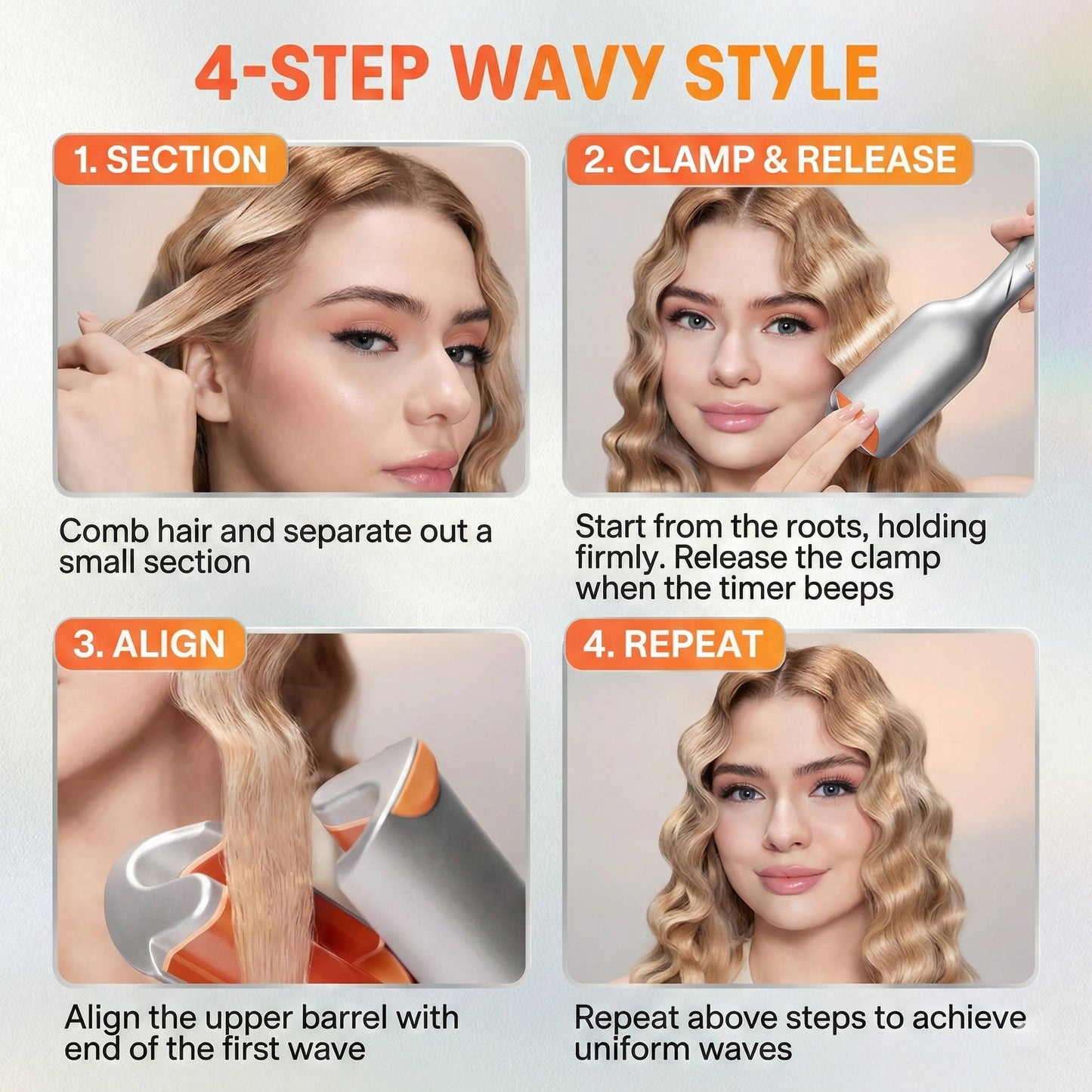 Babe Hair Waver, 25mm Ionic 2 Barrel Curling Iron with 50 Million Ions, 10 Min Quick Wave & Smart Timer