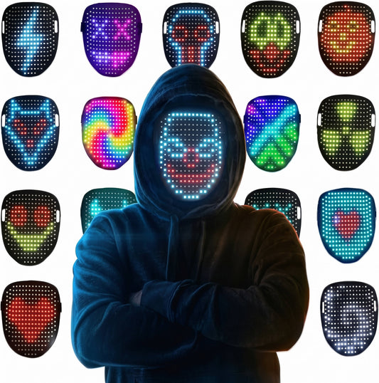 Kids Halloween LED Mask, Light Up Gesture Sensing Mask for Boys, Interactive Halloween Toy