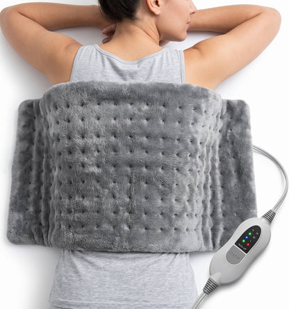 Electric Heating Pad for Back, Neck & Shoulder, Soft Microplush Heat Pad with Auto Shut Off, Machine Washable