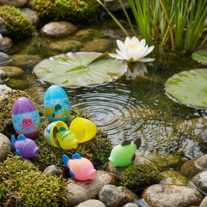 Squirt Toy Filled Plastic Easter Eggs 12 Pc, Colorful Easter Egg Hunt Toys for Kids Basket Stuffers