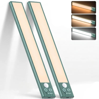 Motion Sensor Under Cabinet Lights, Rechargeable Magnetic Closet Lighting, 3 Colors, 2 Pack