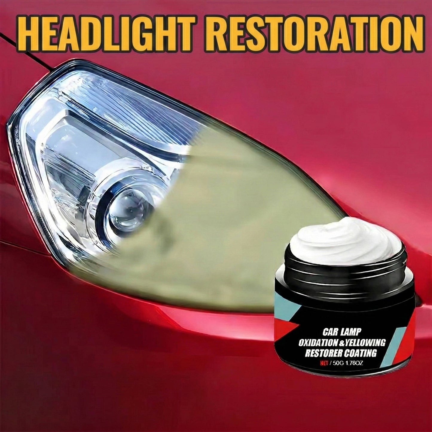 Instant Clear Headlight Restoration Repair Kit for All Vehicle Models, No Polishing Required, 2 Pieces