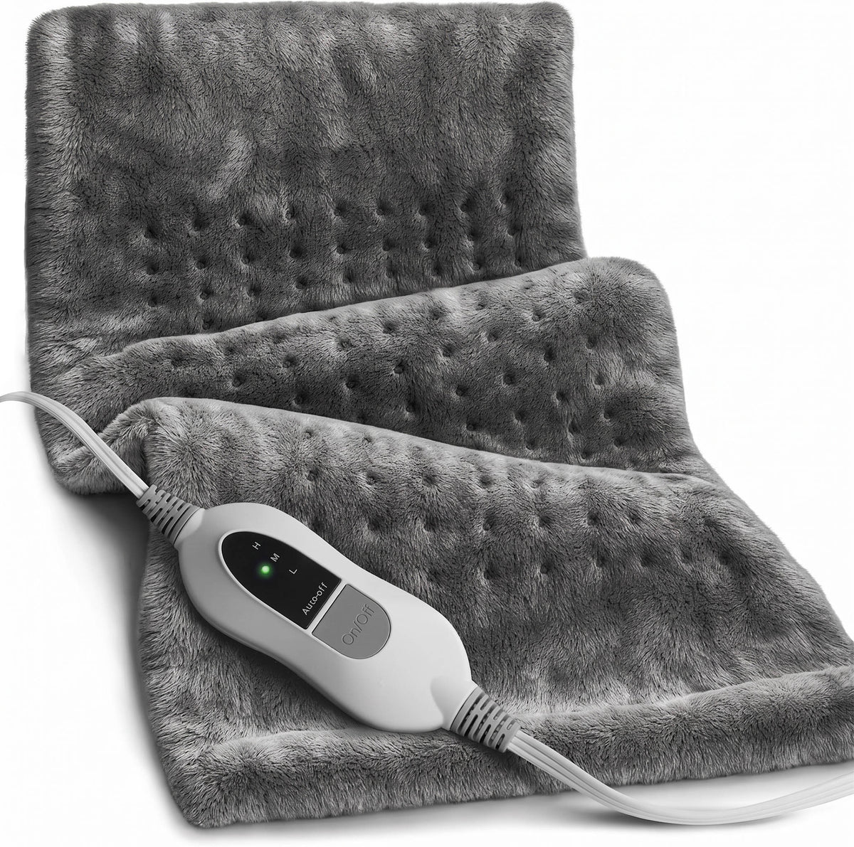 Electric Heating Pad for Back, Neck & Shoulder, Soft Microplush Heat Pad with Auto Shut Off, Machine Washable
