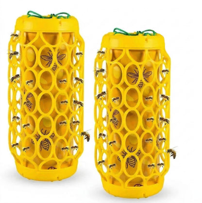 2 Pack Outdoor Wasp Traps, Reusable Hanging Bee & Hornet Catcher for the Garden