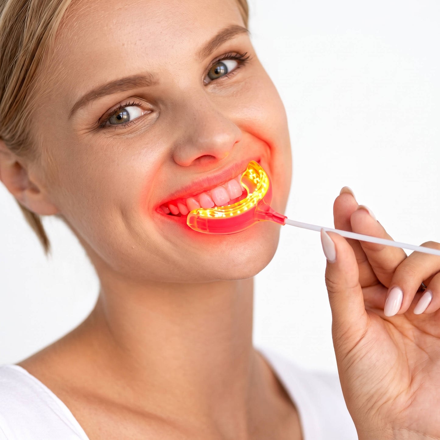 Red Light Therapy for Gums, 32 LED Periodontal Light for Gum Care,iPhone & Android Adapter