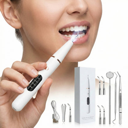 Electric Dental Teeth Calculus & Tartar Remover Kit, 5 Adjustable Modes with Led Light