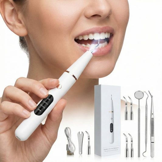 Electric Dental Teeth Calculus & Tartar Remover Kit, 5 Adjustable Modes with Led Light