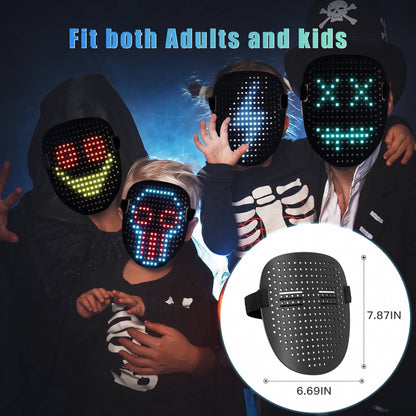 Kids Halloween LED Mask, Light Up Gesture Sensing Mask for Boys, Interactive Halloween Toy