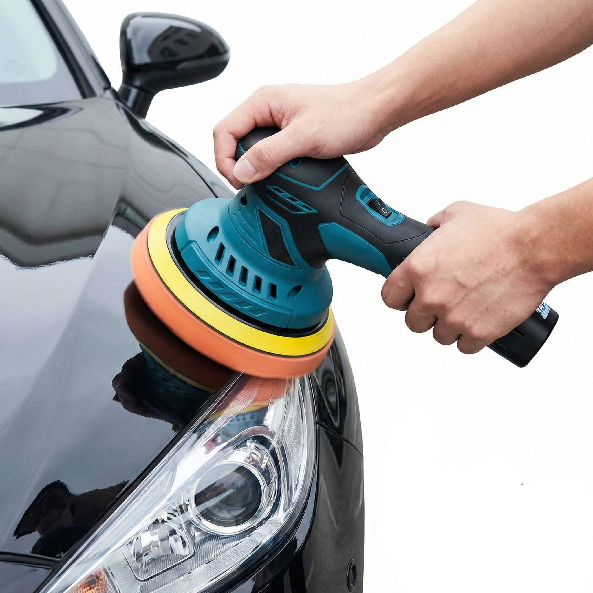 Portable Cordless Car Polisher Kit, 6 Variable Speeds, 9mm Orbit, 6 In ...