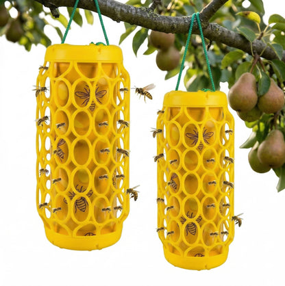 2 Pack Outdoor Wasp Traps, Reusable Hanging Bee & Hornet Catcher for the Garden