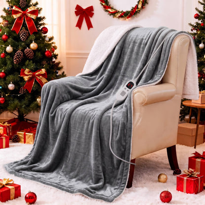 Heated Blanket Electric Throw, 5 Heat Levels, 10 Hour Auto Off, Soft Flannel, Machine Washable