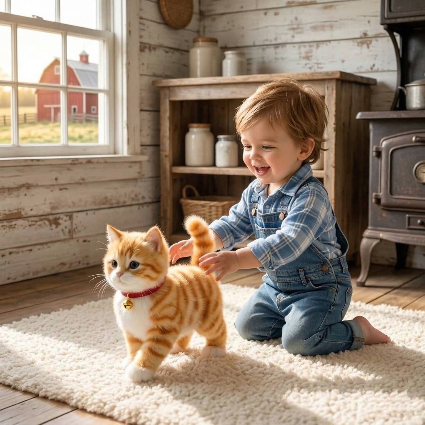 Realistic Interactive Tabby Robot Kitten, Walking & Meowing Robot Cat