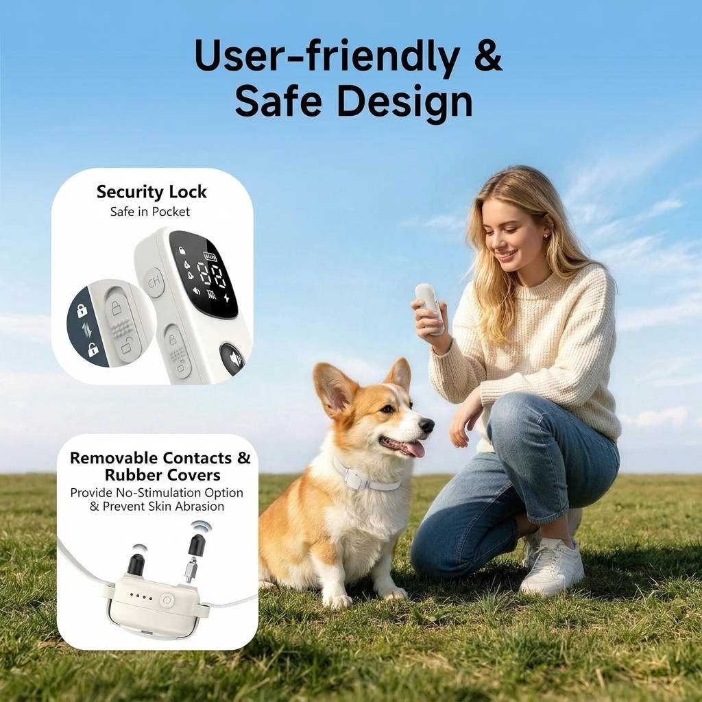 Dog Training Collar for Small Dogs 5 to 30lbs, 4200FT Remote, IPX8 Waterproof, Rechargeable, 3 Modes