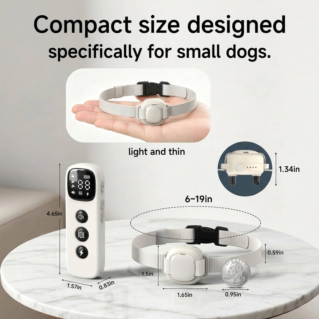 Dog Training Collar for Small Dogs 5 to 30lbs, 4200FT Remote, IPX8 Waterproof, Rechargeable, 3 Modes
