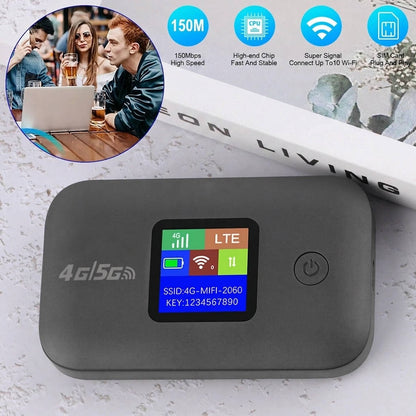 Unlocked 5G 4G Mobile WiFi Hotspot, Portable MiFi Modem, 150Mbps Wireless Router