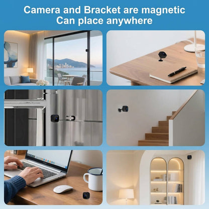 Indoor Security Camera for Pet, Baby Nanny Cam, 1080P HD Mini Wireless WiFi Camera with App Control, Motion Detection, Night Vision and Rechargeable Battery