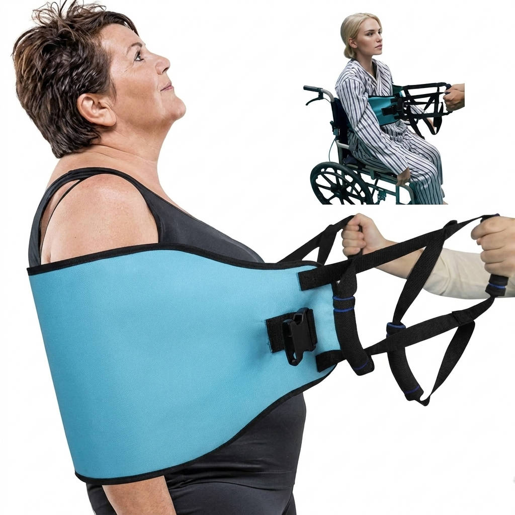 Transfer Sling, Gait Belt Transfer Belt with Padded Handles for Patient Lift Assist, Elderly and Disabled Mobility