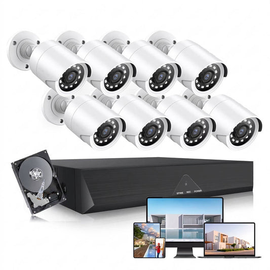 Outdoor CCTV Security 8 Camera System for Home and Business Monitoring